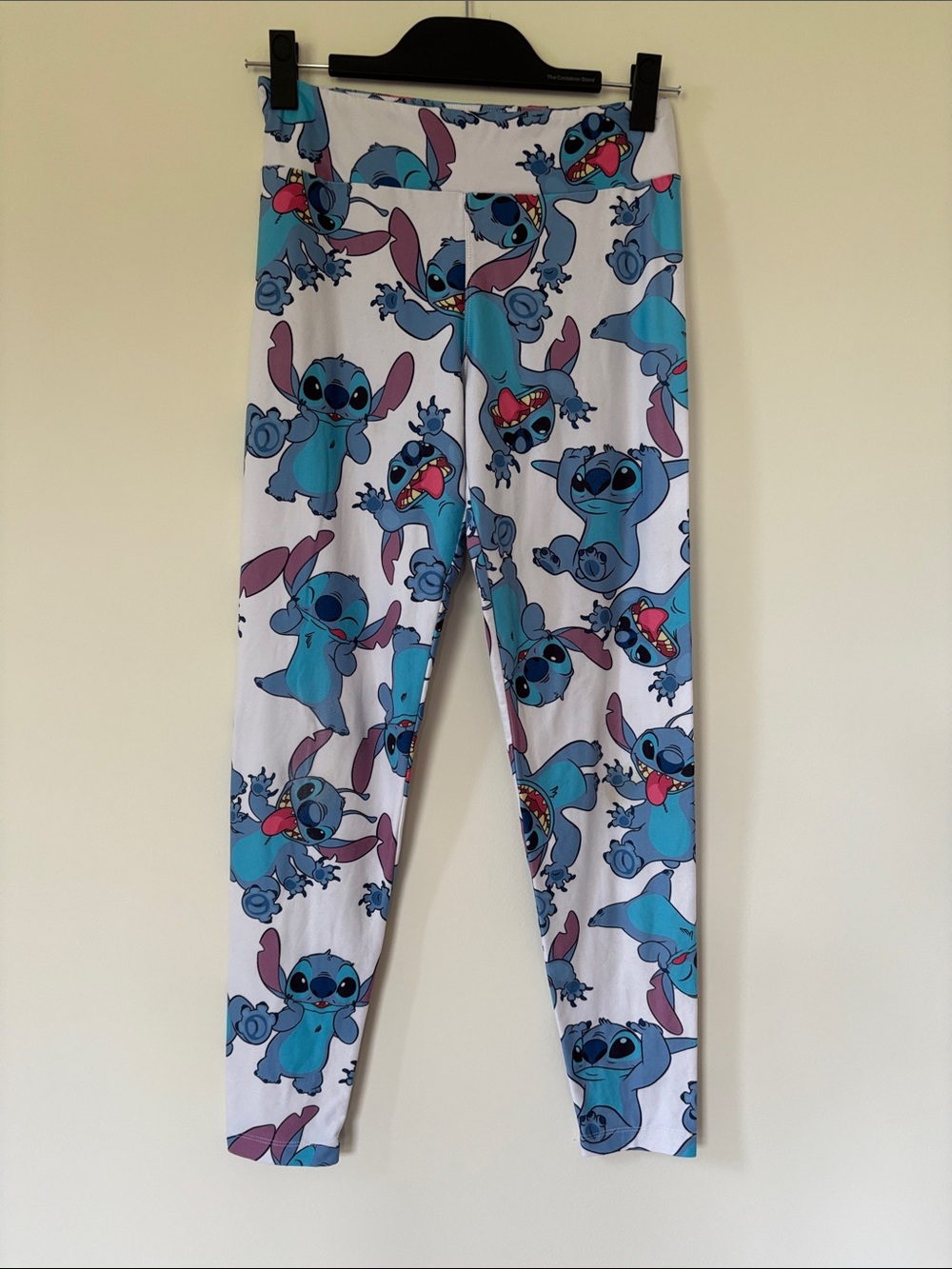Disney Blue Character Print Leggings - Stitch Pattern Size Small
